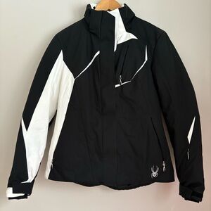 Spyder Women's insulated waterproof Black and White Ski Jacket